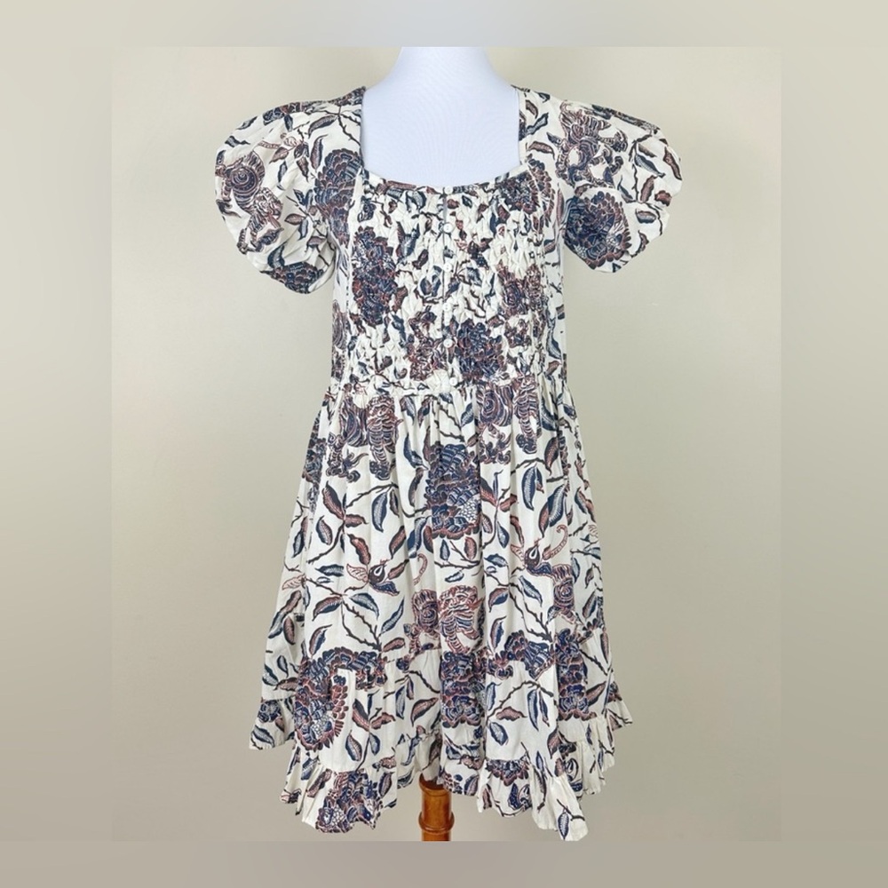 Anthropologie House of Harlow 1960 Cream and Purple Skocked Dress Sz Med  NWT